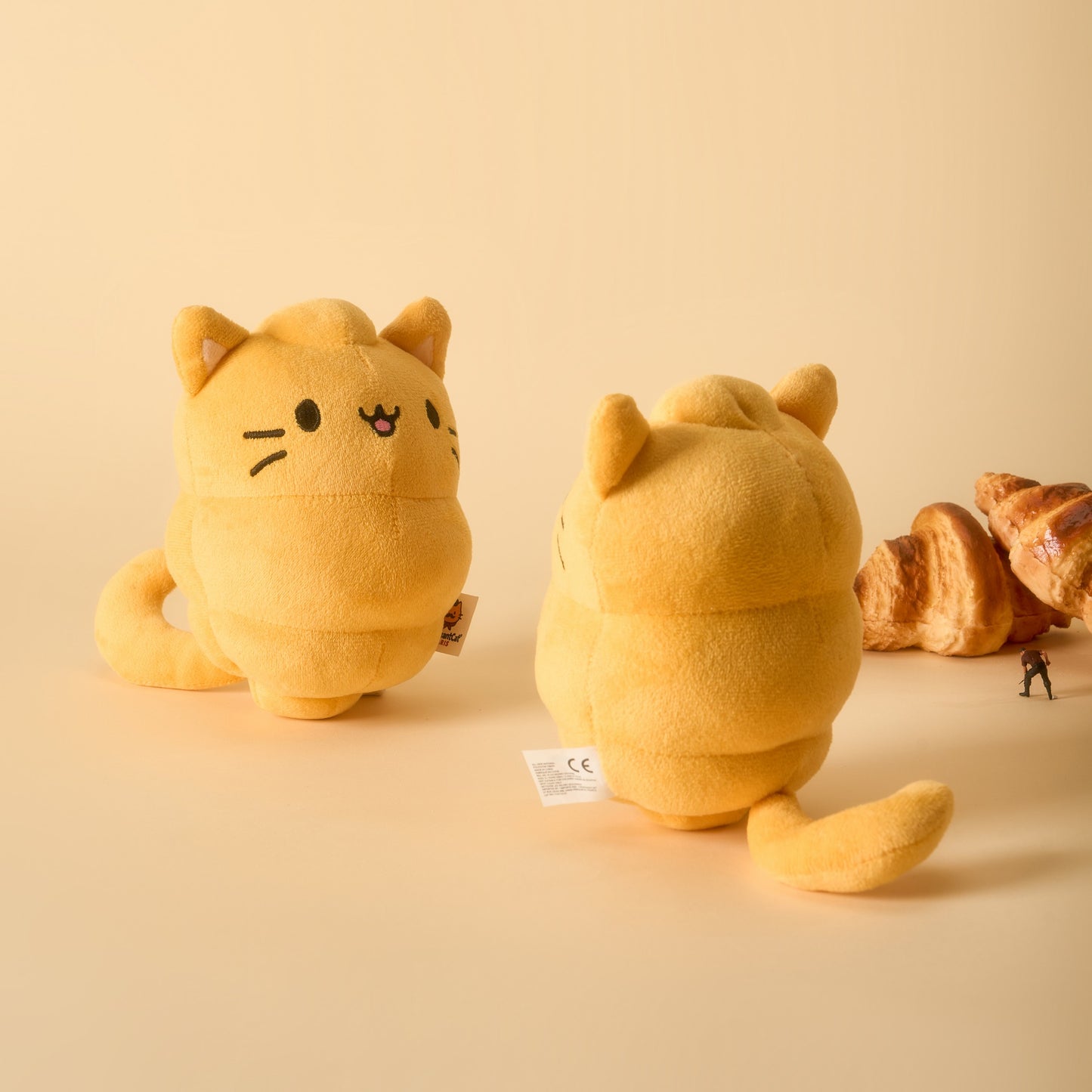 Playful Croissant Cat Plush