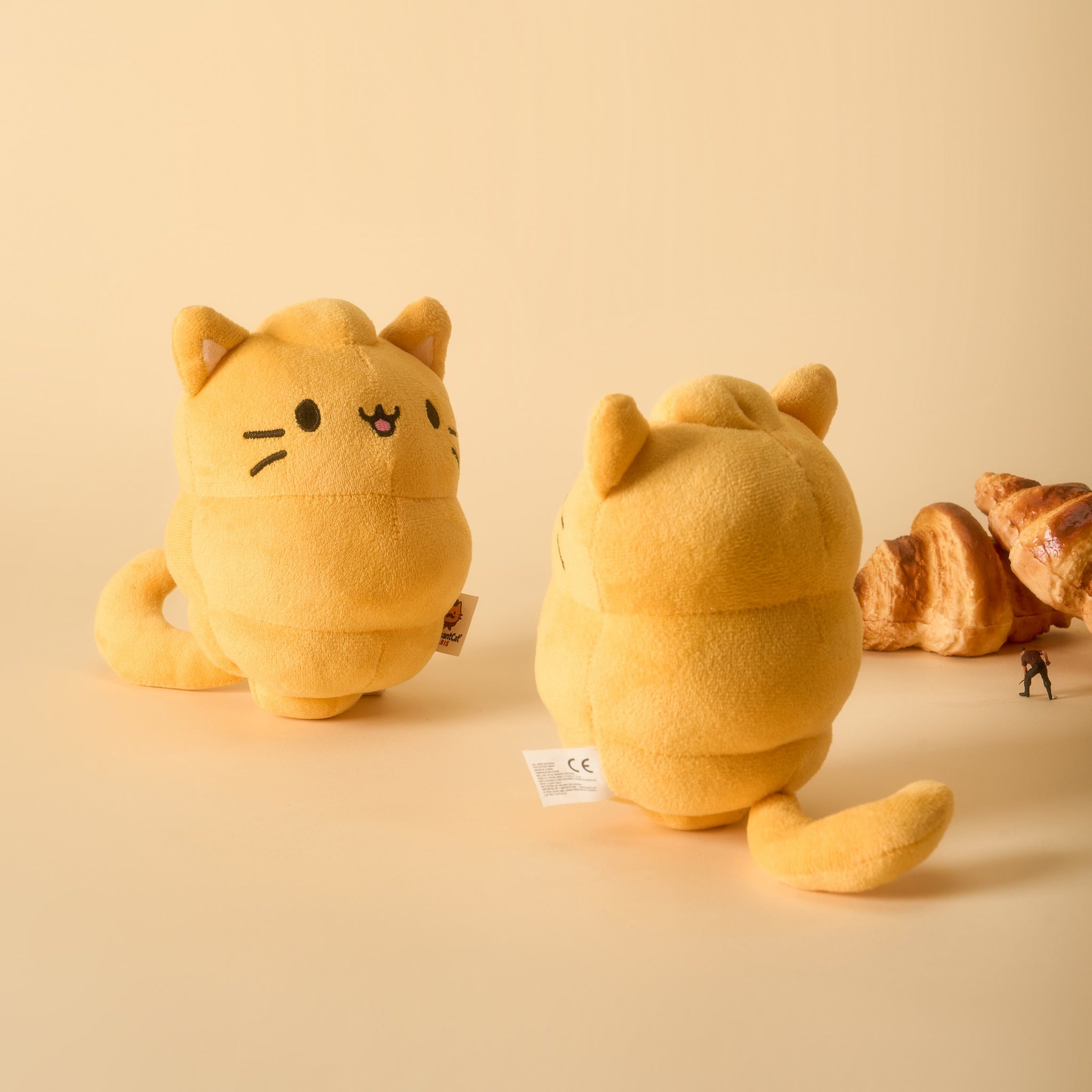 Playful Croissant Cat Plush