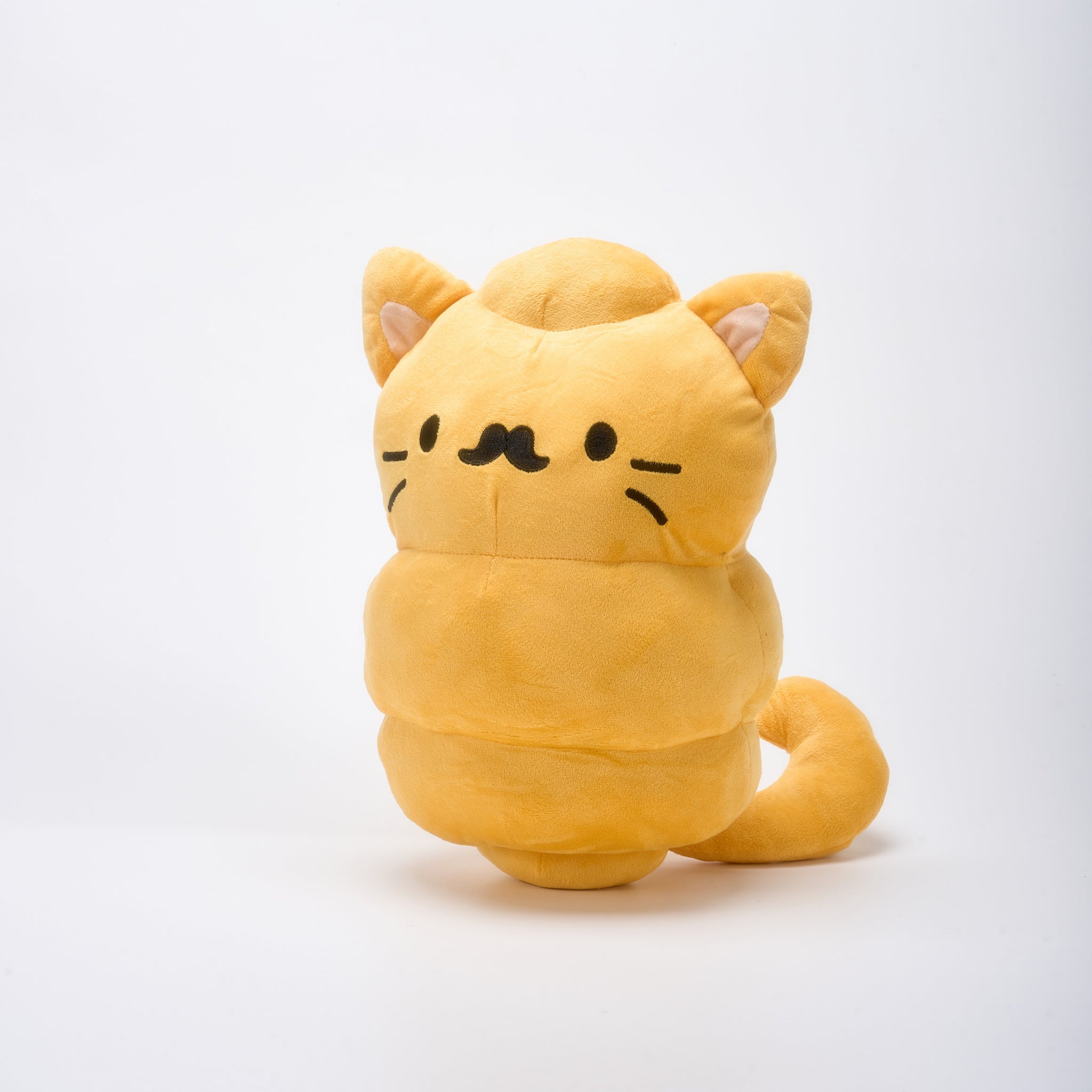 XL Mustache Croissant Cat Plush